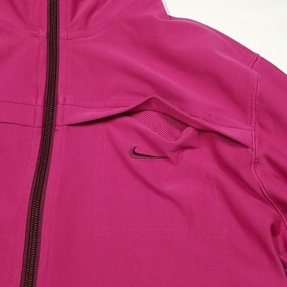 Nike Jacket Women's Large Dry-Fit Full Zip Athletic Pink Long Sleeve Gym Yoga - Picture 2 of 9